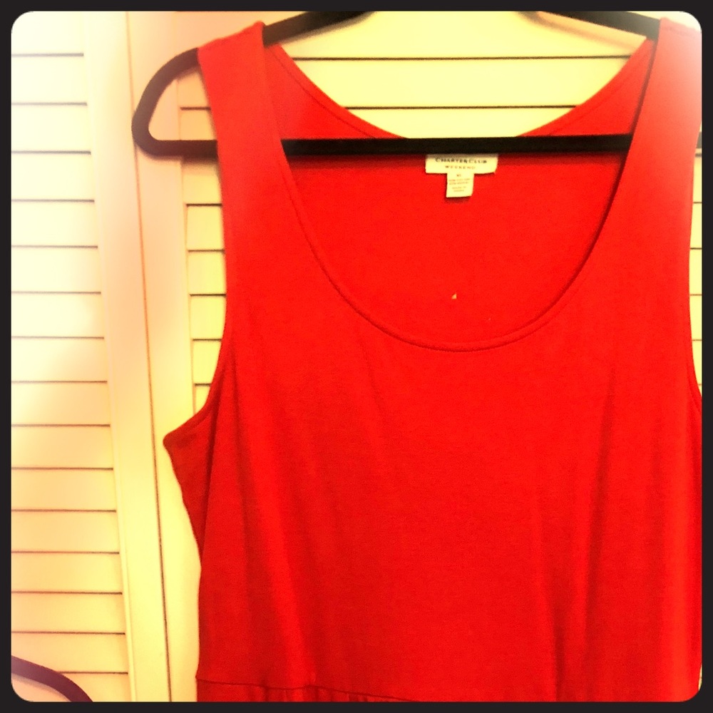 Solid Red Cotton Dress